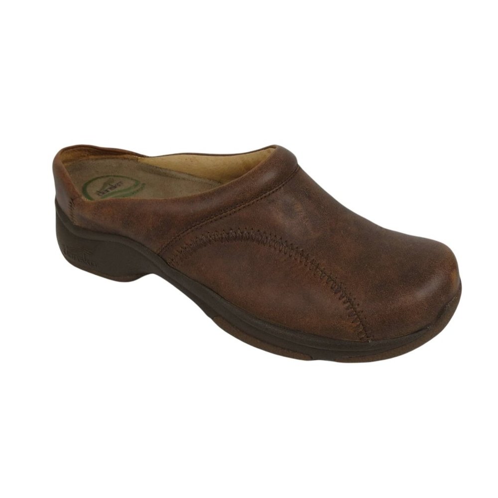 Dansko Brown Kari Weathered Leather Mules Women's Size 37